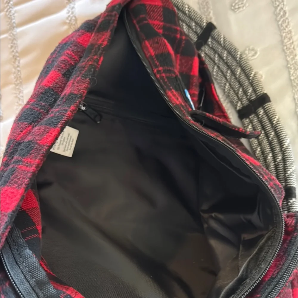 Kavu Red and Black Buffalo Plaid Backpack